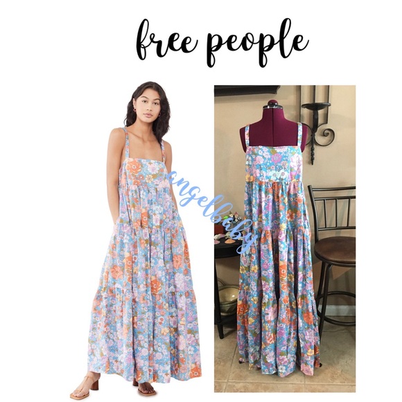 Free People Park Slope Maxi Dress in Bluebell Combo! - Picture 7 of 16